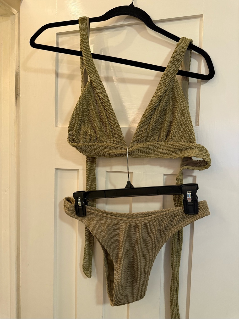 Somerfield Swim Olive Textured Triangle Bikini Set